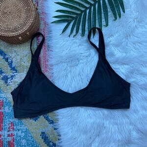 Aerie Black Padded Scoop Bikini Top Swimsuit Plus Size XXL Summer Neutral Swim